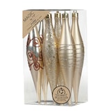 thumbnail of 6 Christbaumschmuck Eiszapfen 15cm Kunststoff Christbaumkugeln Glitzer Muster Weihnachtskugeln Weihnachtsbaumkugeln Weihnachtsdeko Bruchsicher Creme