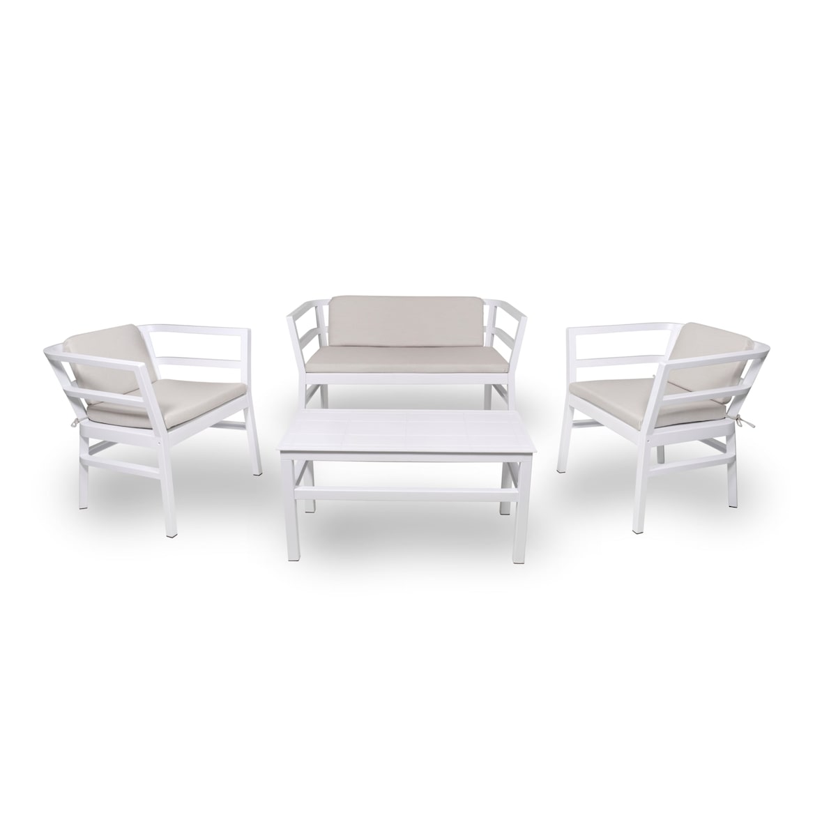 Resol CLICK-CLACK Sessel-Sofa-Tisch Indoor, Outdoor Set 2+1+1 Weiß