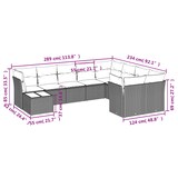 thumbnail of vidaXL 10-tlg. Garten-Sofagarnitur mit Kissen Braun Poly Rattan