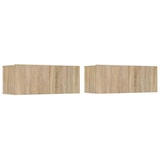 thumbnail of Set de muebles para TV 4 pzas madera contrachapada roble Sonoma