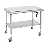 thumbnail of Tournus Ergonomix - manuell höhenverstellbarer Arbeitstisch auf Rollen + mit Unterboden  Abmessung: 1000 x 700 x 800-1100mm