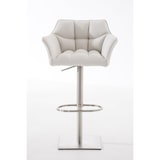 thumbnail of Banco de bar Damaso com revestimento em tecido branco/aço inoxidável