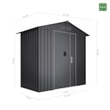 thumbnail of Wasabi - Caseta Metálica de Jardín 2,57m2 Light Anthracite - 4 Rejillas Anticondensación - Puerta Corredera Doble - Techo a Dos Aguas
