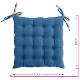 thumbnail of 2er Set Sitzkissen Stuhlkissen 40x40 OEKO-TEX  - türkis blau Sitzauflage Bank Polster Sitzpolster mit Bändern / Schleife, Indoor / Outdoor