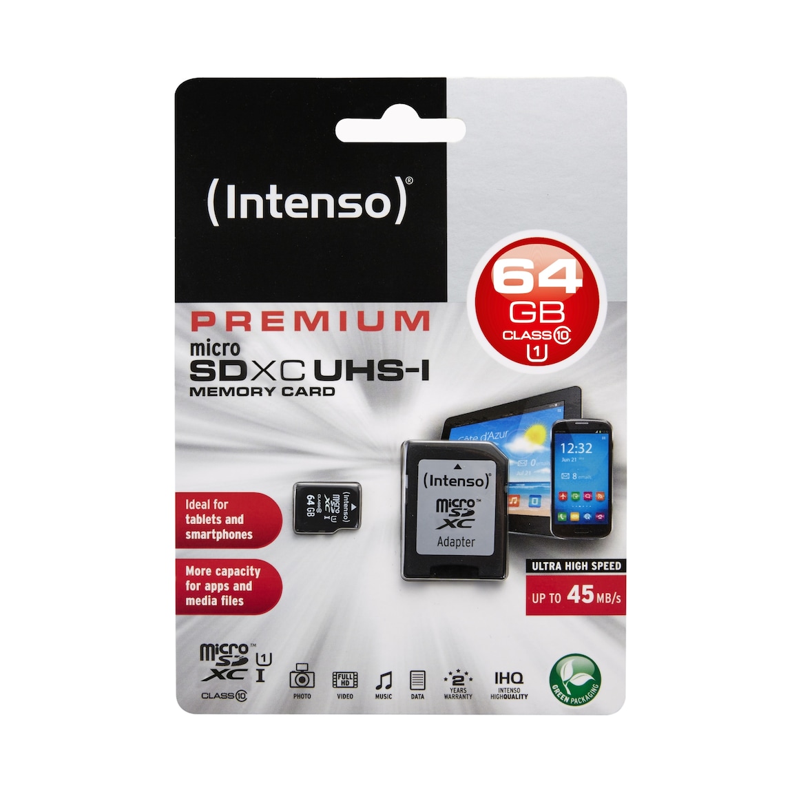 Intenso microSDXC Speicherkarte 64 GB Class 10 UHS-I