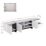 thumbnail of Merax Lowboard, Hochglanz TV-Board, Fernsehtisch scandi, TV-Schrank, Breite:190cm, Weiß