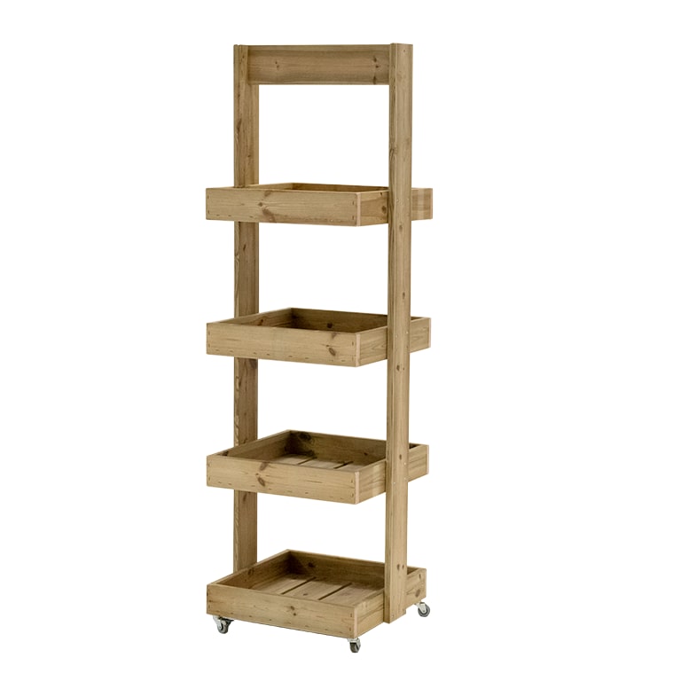 HORTALIA Étagère en bois Casius 4 plateaux