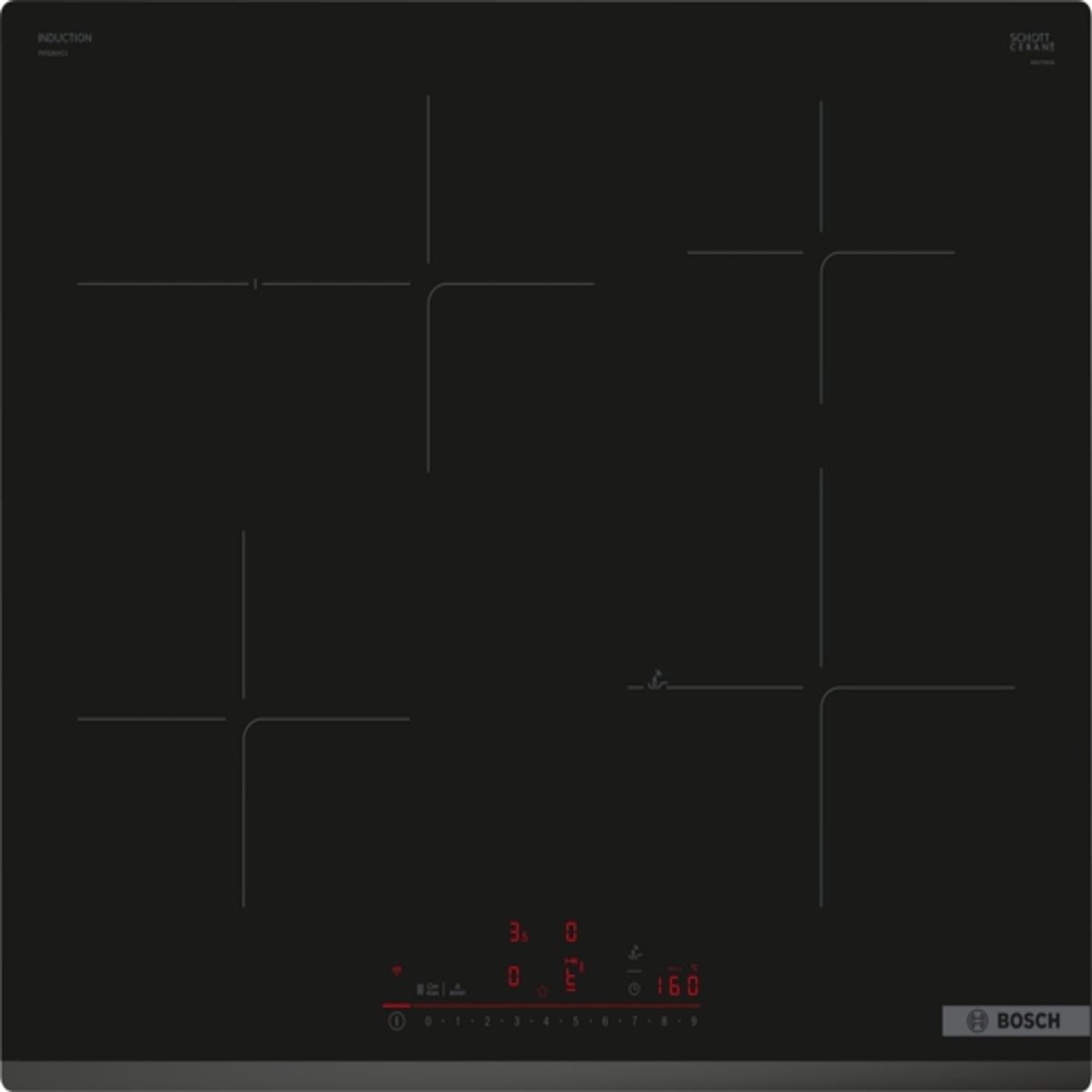 Bosch FullHouse Serie 6 PIF63KHC1E Induktionskochfeld, 60 cm, Schwarz, Rahmenlos aufliegend