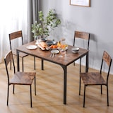 thumbnail of Esszimmergruppe Esstisch mit 4 Stühlen Braun 108x65x75 cm platzsparend Stühle unter Tisch MDF Oberfläche Metallgestell pflegeleicht