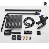 thumbnail of LANA | Conjunto de chuveiro de chuva de aço inoxidável preto fosco premium | Torneiras de design sistema de chuveiro | completa com chuveiro de mão