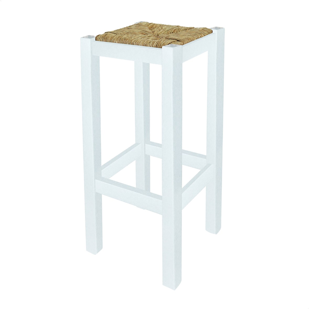 MUEBLEAR - Witte hoge rustieke Kruk