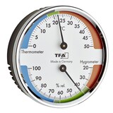 thumbnail of Analoges Thermo-Hygrometer mit Metallring, silber/weiß