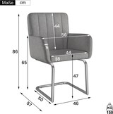 thumbnail of Merax 4er Set Esszimmerstühle, Polsterstühle, mit vertikalen Streifen, Gepolsterter Sessel mit zickzackförmige Metallbeine, PU, grau