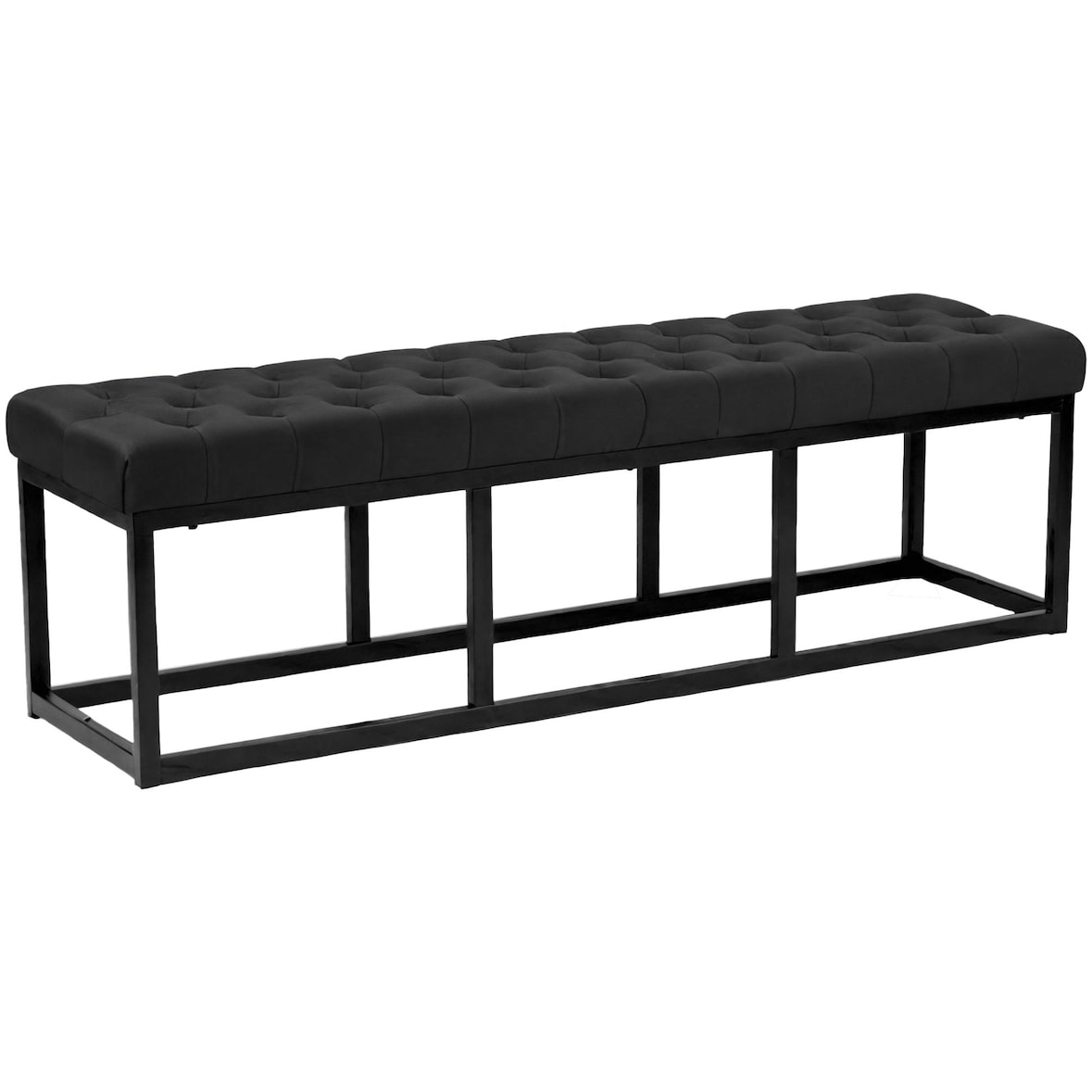 Banc Polson Velours Noir Noir /150 cm