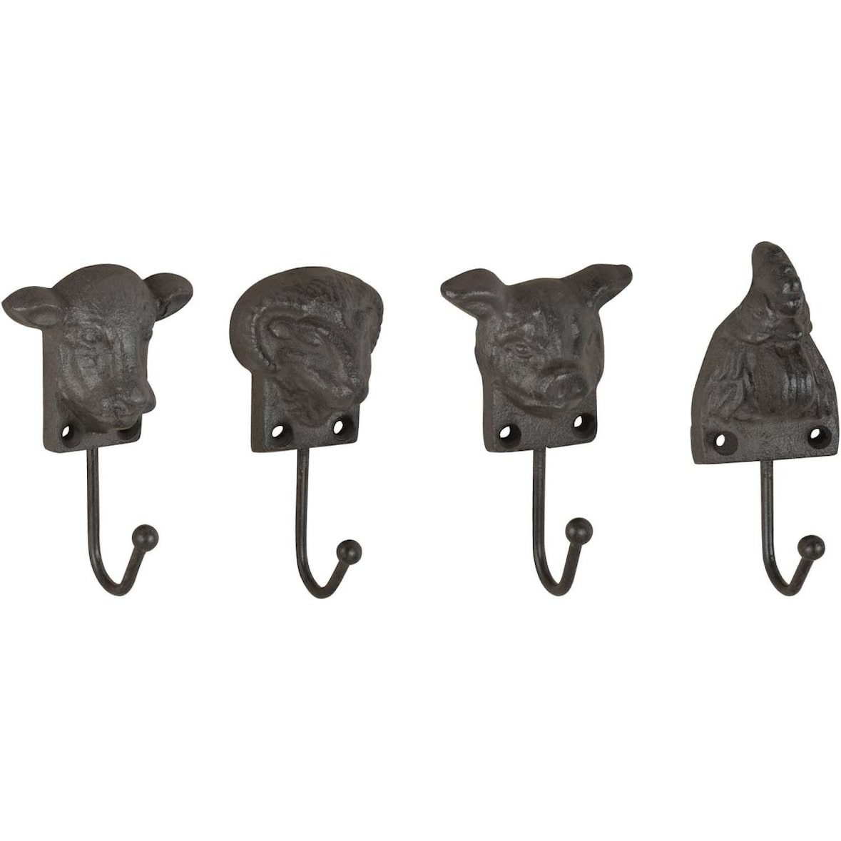 Patère animaux de la ferme en fonte (Lot de 4) Esschert Design
