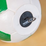 thumbnail of HMF Spardose mit Schloss, Fußball in Lederoptik 15 cm Durchmesser, Schwarz/Weiß