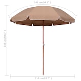 thumbnail of Helloshop26 - Sonnenschirm für den Außenbereich mit Stahlstange 240 cm taupe 02_0008102