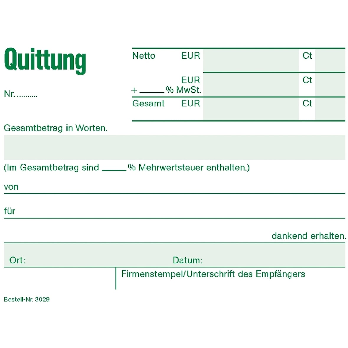 Quittungsblock A6 50 Blatt