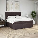 thumbnail of vidaXL Boxspringbett mit Matratze Dunkelbraun 200x200 cm Stoff