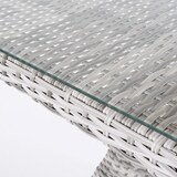 thumbnail of Mesa de terraza cuadrada, Tamaño: 70x70x72 cm, Aluminio y ratán sintético plano color gris, Cristal templado de 5 mm