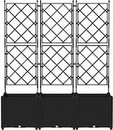 thumbnail of vidaXL Gartenpflanzer mit Gitter 3 pcs Schwarz 120 x 40 x 143 cm PP