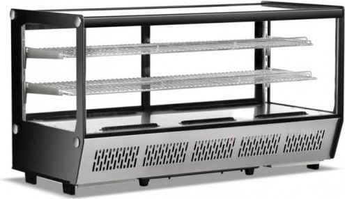 Kühlvitrine - Arbeitsplatte - Gebogenes Glas - 4 Seiten - Weißes Glas - 0 / +12 °C - 200 lt - 121,9 x 56,8 x 68,6 h cm