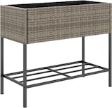 thumbnail of vidaXL Hochbeete mit Ablage 2 Stk. Grau 90x40x75 cm Poly Rattan