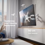 thumbnail of ONKRON schwenkbare TV-Wandhalterung für 32-65 Zoll (bis 35 kg), ausziehbar & neigbar, VESA 100x100-400x400, Weiß, Modell M4-W