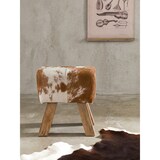 thumbnail of Ziegenfell-Sitzhocker, Moderner Landhausstil, Haarleder - Komfortabel & Stilvoll. Braun, Material: Tierfell, 40x30x47 cm | Kadima Design