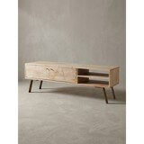 thumbnail of HiFi Lowboard SIKAR Mango Massivholz Landhaus TV Kommode 145x47x35cm, Fernsehschrank Unterschrank mit 2 Türen, Fernsehtisch Ablagefach,