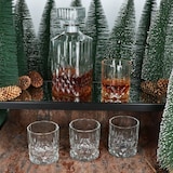 thumbnail of 5tlg Set Whilly Whiskykaraffe 720ml + 4 Tumbler 300ml Dekanter Deckel Glasschliff