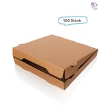 thumbnail of Pizzakarton Pizzabox Flammkuchenbox 36x36 braun unbedruckt 100 Stk, to go, take away, kompostierbar, Kraftkarton, fettresistent