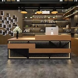 thumbnail of 【TWMT160cm】Maßanfertigung Kasse Bartheke Kassentheke Bartisch Empfangstheke Retro Theke Bar Empfangstheke Holzfarbe
