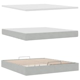 thumbnail of vidaXL Ottoman-Bett mit Matratzen Hellgrau 160x200 cm Samt