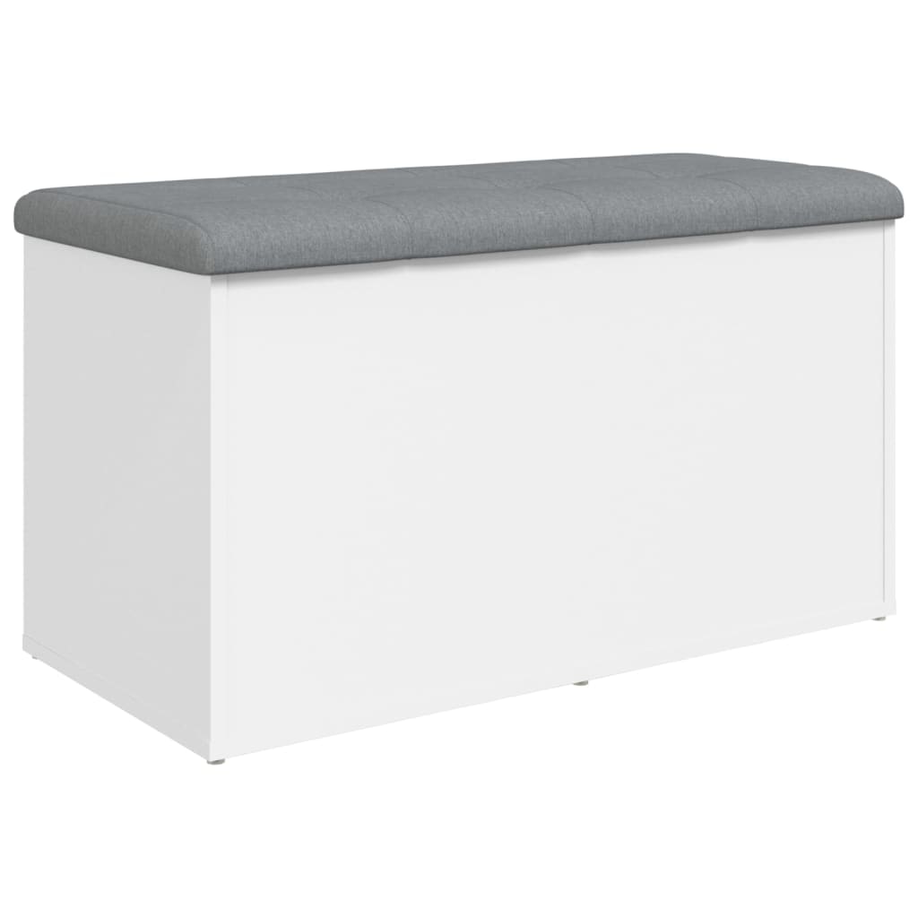 Décoshop26 - Banco de almacenaje blanco 82 x 42 x 45 cm madera de ingeniería blanco DEC024713