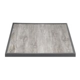 thumbnail of Bolero-Tischplatte aus gehärtetem Glas mit Holzmaserungseffekt für den Außenbereich, graue Zierleiste, 700 mm