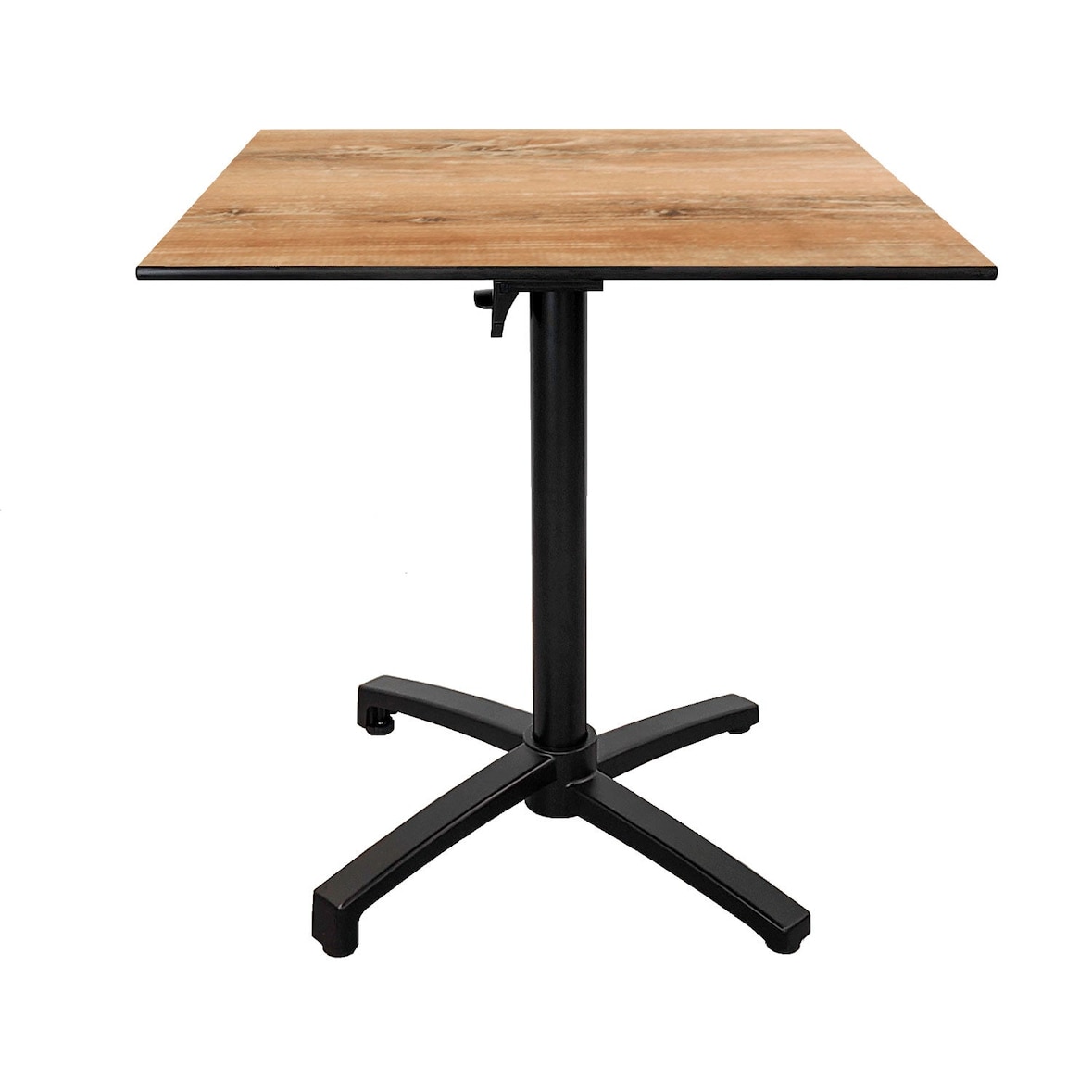 Restootab - Klaptafel voor terras in Compact HPL vintage hout 70x70