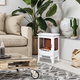 thumbnail of Chimenea eléctrica 900W/1800W con ventanas efecto de llama temperatura ajustable y protección sobrecalentamiento para 20-25 ㎡ 39x26x54,8 cm blanco