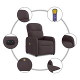 thumbnail of vidaXL Elektrischer Massagesessel mit Aufstehhilfe Dunkelbraun Stoff