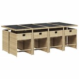 thumbnail of vidaXL 9-tlg. Garten-Essgruppe mit Kissen Beigemischung Poly Rattan