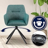 thumbnail of Cadeira em tecido Tipton verde escuro