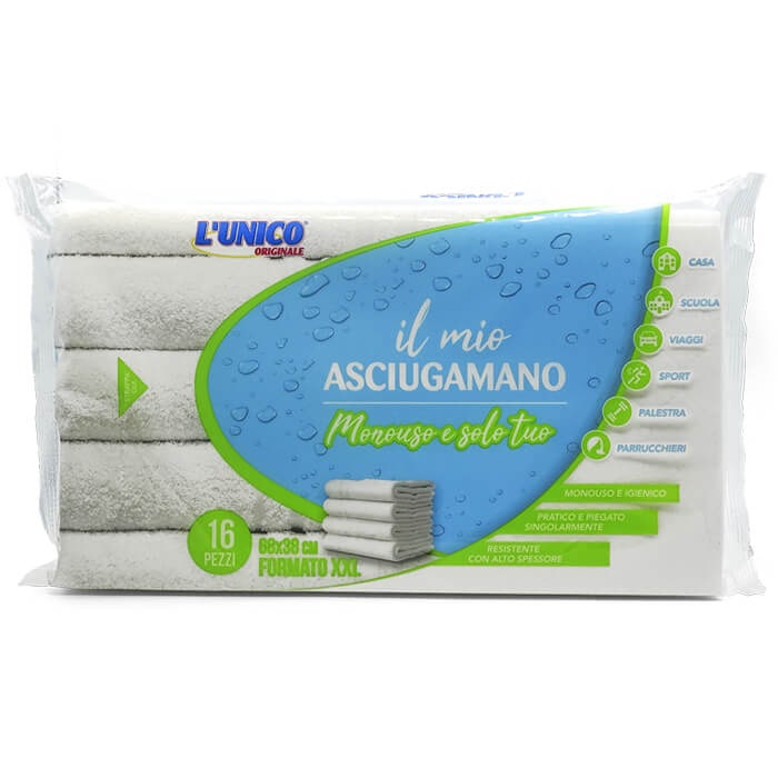 Asciugamano monouso per bagno XXL Formato 68x38cm - Conf. da 16 pezzi