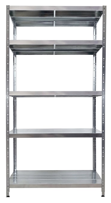 Grima, scaffale in kit, cm.120x60X195h, metallo, 5 piani,montaggio ad incastro, zincato.