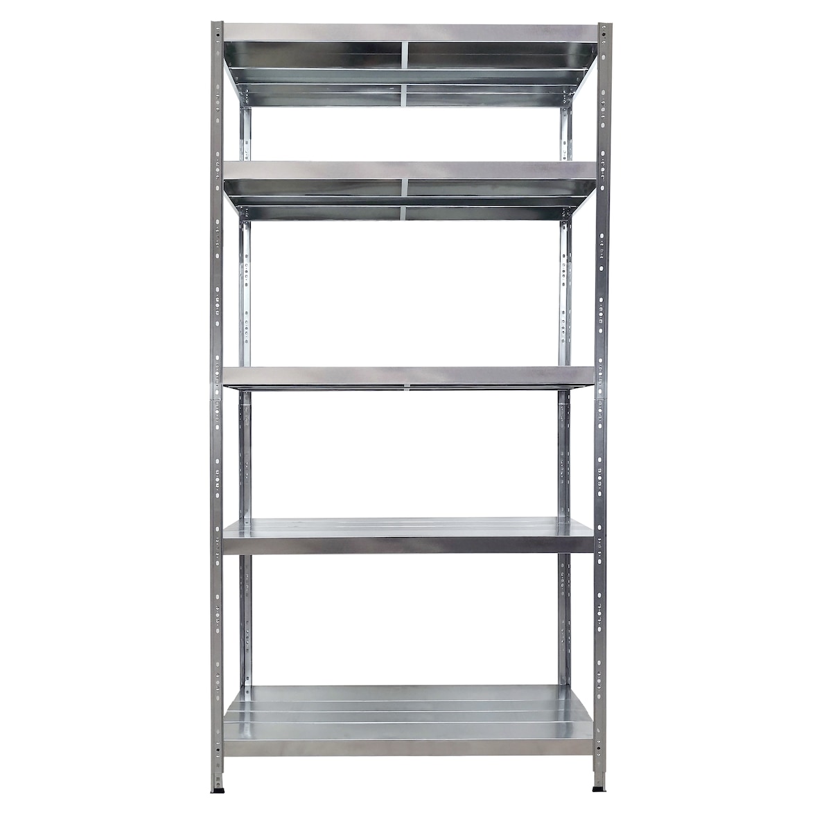 Grima, scaffale in kit, cm.120x60X195h, metallo, 5 piani,montaggio ad incastro, zincato.