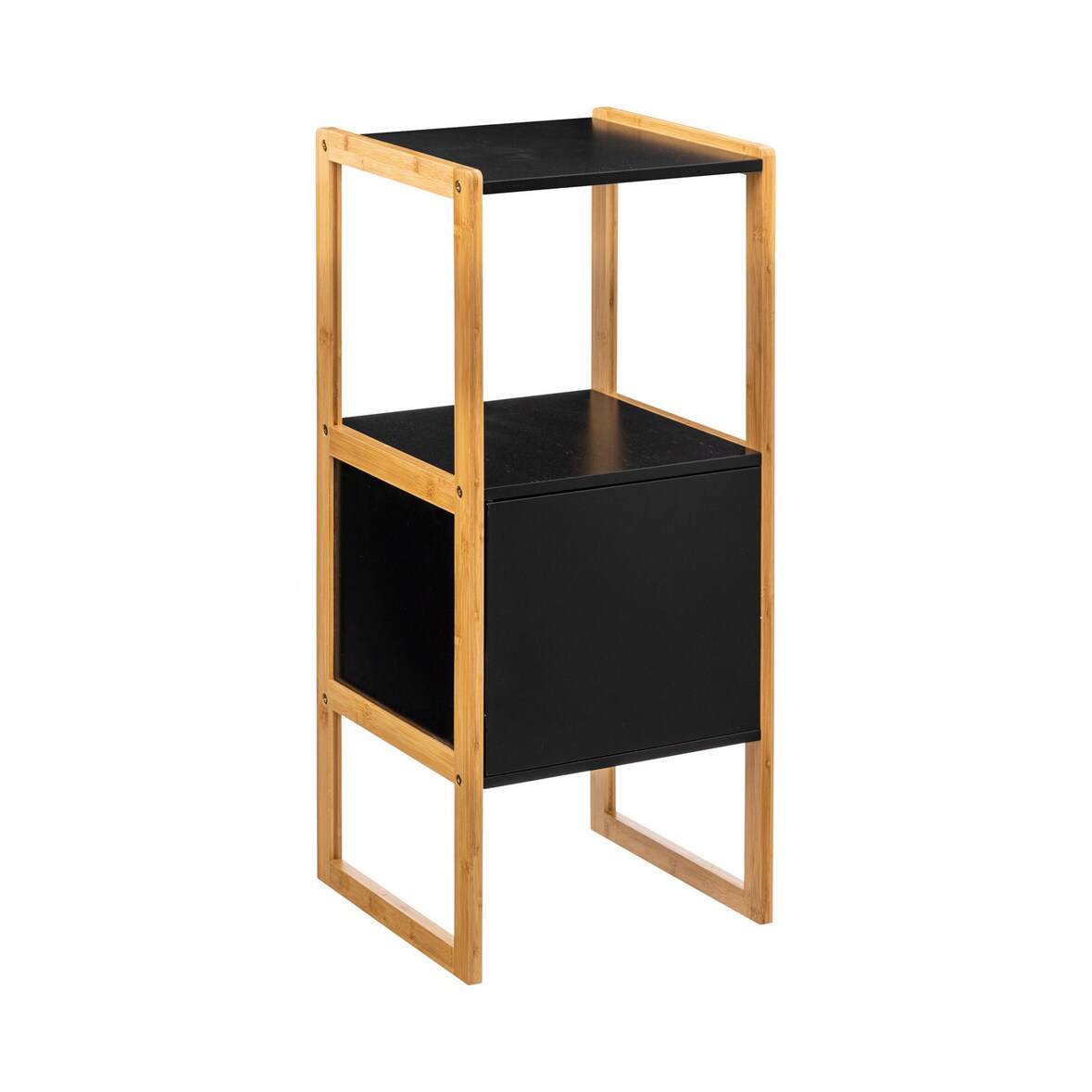 5five Natureo Halfhoge Badkamerkast 33x33x80 cm - Zwart/Bruin