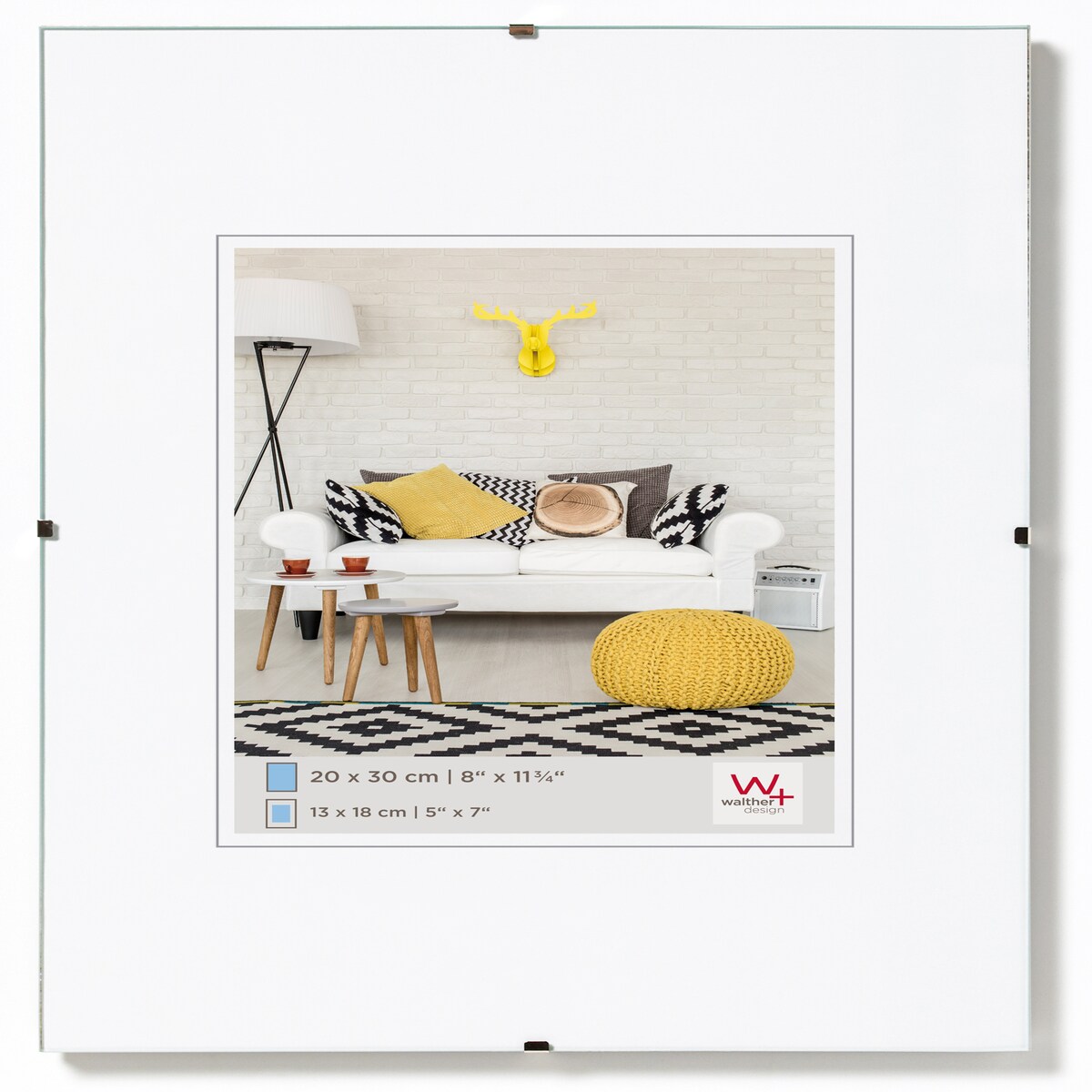 walther + design Rahmenlose Bildh. 42x60 cm Klarglas