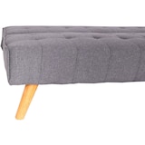 thumbnail of Canapé d'angle HWC-K38, Canapé pliable, couchage à gauche/à droite, tissu/textile bois massif certifié MVG 256cm ~ gris clair