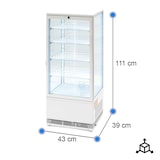 thumbnail of Cleiton® Vitrina Pastelera Expositora Refrigerada Vertical 4 Estantes 1 Puerta Blanca 100 Litros Ventilada | Vitrina Sobremesa Cristal Recto