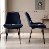 thumbnail of CLP Set van 2 eetkamerstoelen Victoria fluweel Fluweel HBT: 80x51x60 cm blauw