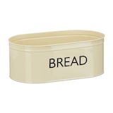 thumbnail of Relaxdays Brotkasten Retro XL, mit Bambusdeckel, runde Brotbox mit Schriftzug BREAD, HBT: 14 x 36 x 20 cm, beige/natur